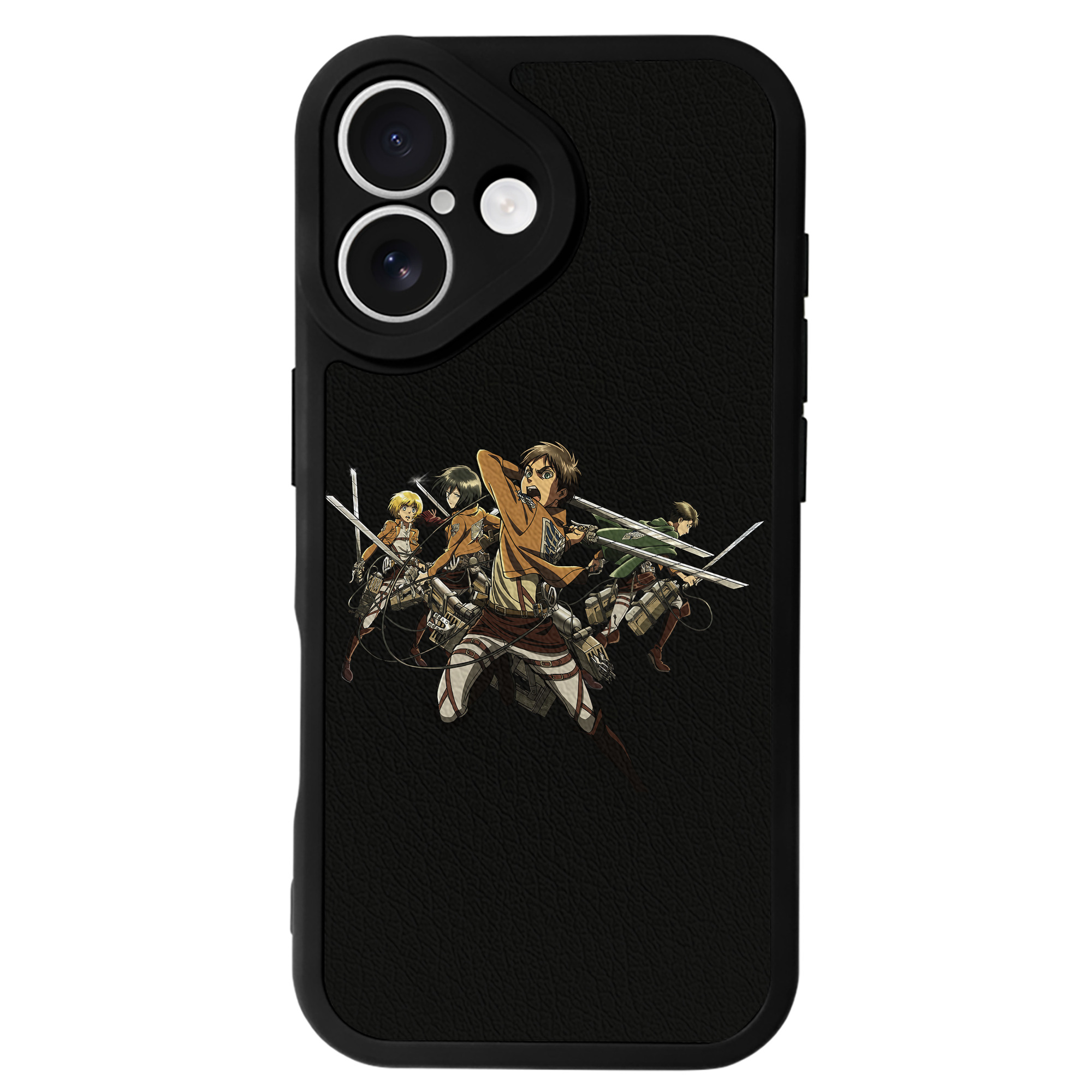 （画像用） 進撃の巨人 エレン･イェーガー Attack on Titan Eren Jäger 【iPhone 16シリーズ対応】シリコンスマホケース（レザー調） 材質：シリコン